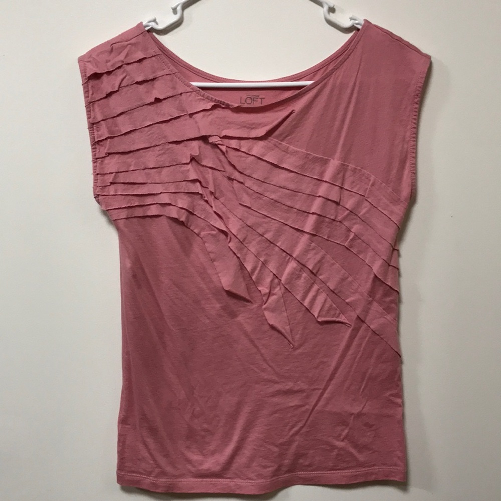 Ann Taylor Light Pink Ruffled Top Size S